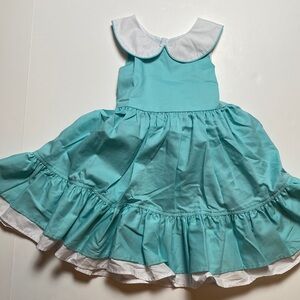 Light blue and white sleeveless dress